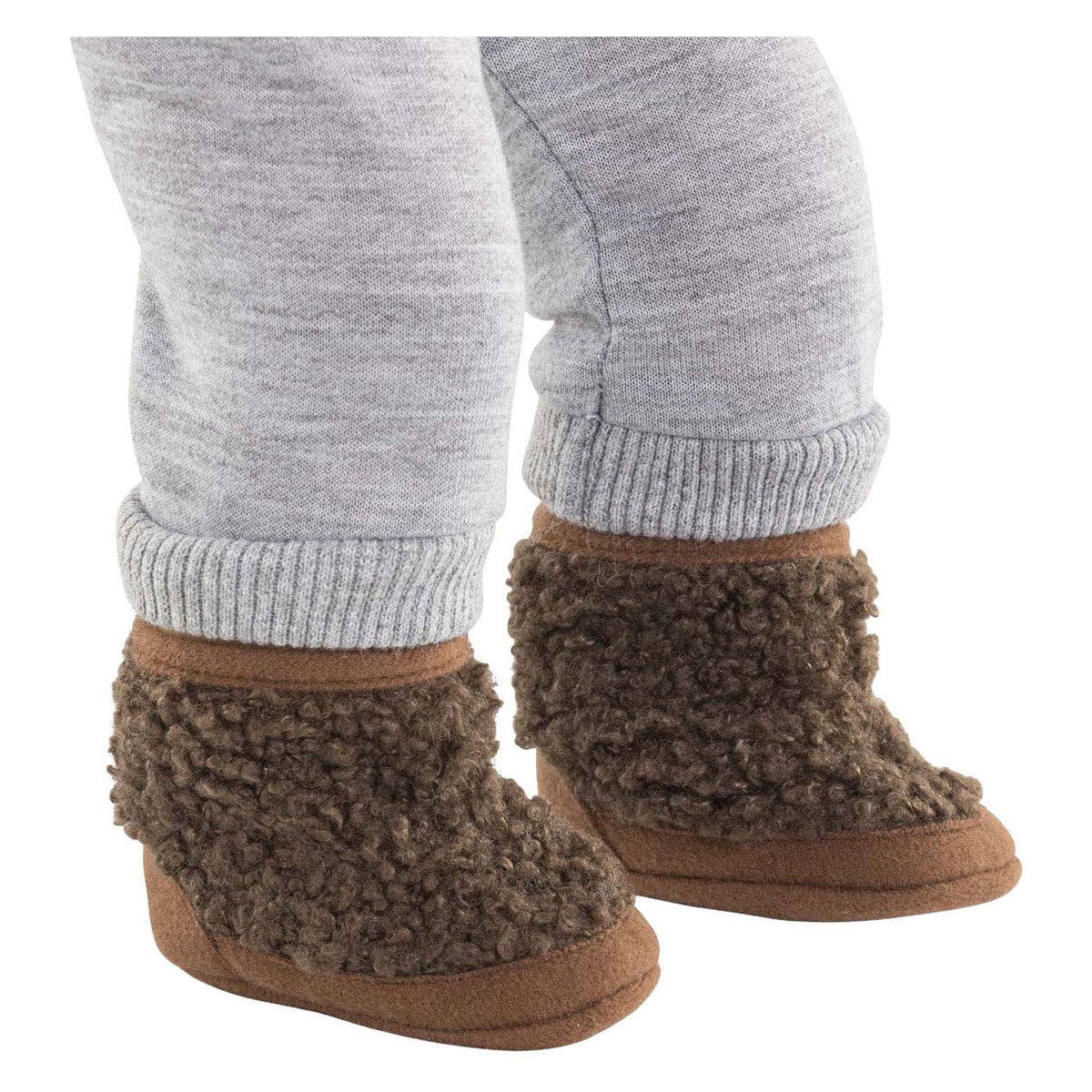 Corolle poppenlaarsjes schapenvacht-look bruin 36cm poppen accessoire.