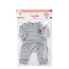 Corolle poppen joggingpak grijs kleine ontdekker 42cm - poppenkleding.