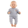 Corolle poppen joggingpak grijs kleine ontdekker 42cm - poppenkleding.