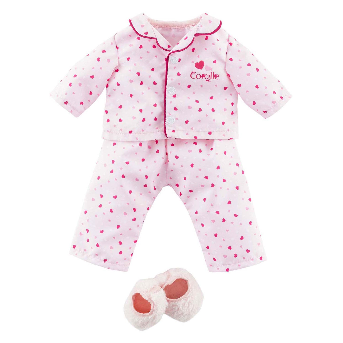 Corolle ma poppenpyjama en slofjes - hartjes - 36cm