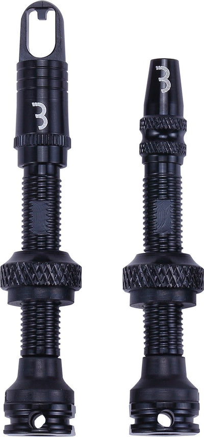 Bbb cycling tubeless ventiel set voor mtb en racefiets - aluminium tubeless valve - al valves - 40 mm - zwart - bti-160