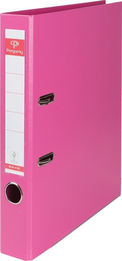 Pergamy ordner a4 uit pp en papier, rug van 5 cm - roze