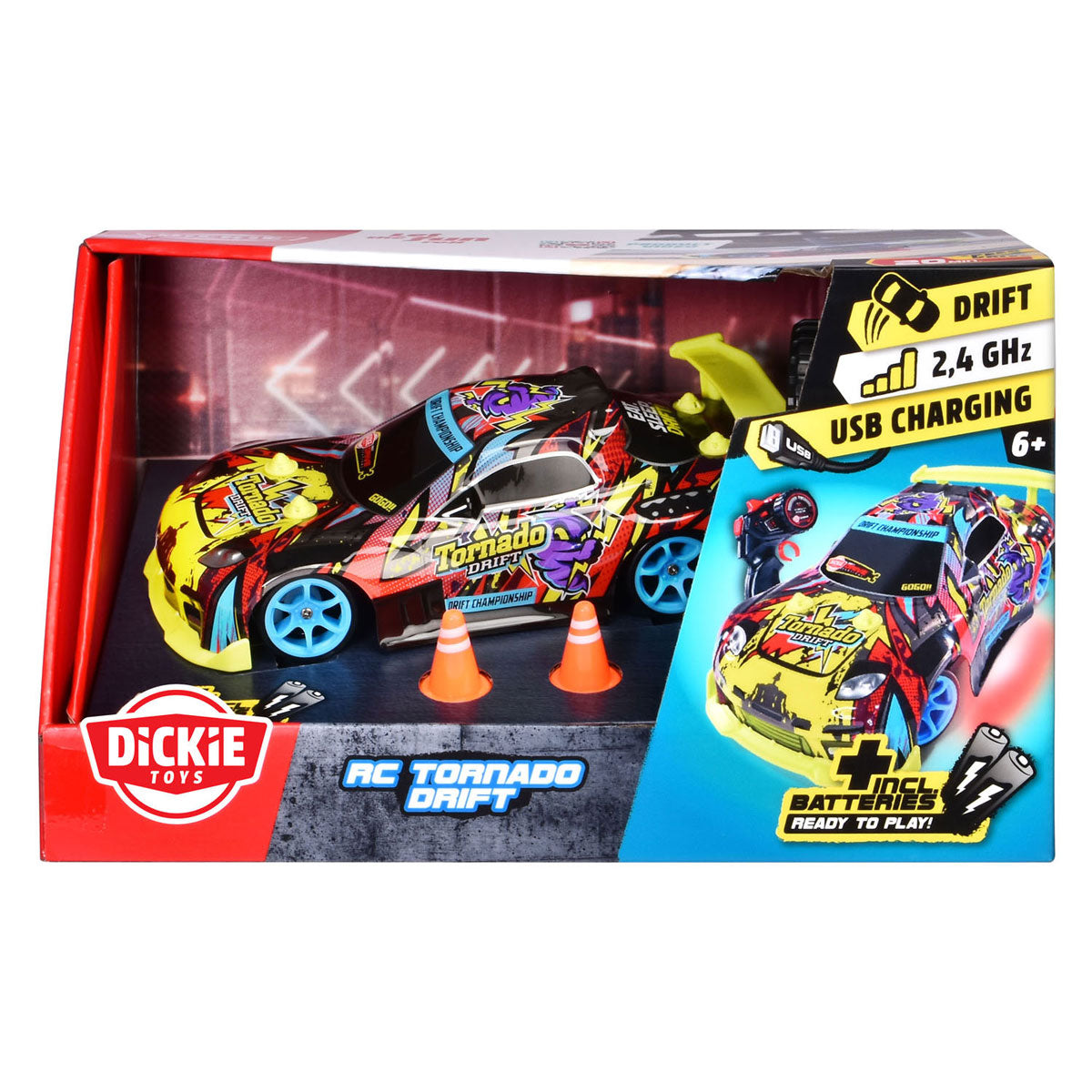Dickie rc bestuurbare auto tornado drift rtr