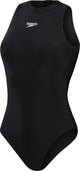 Speedo enduraflex hydrasuit dames sportbadpak - badpak dames met hoge bedekking - zwempak dames met borstvoering - sportbadpak dames met ritssluiting - zwart - 34