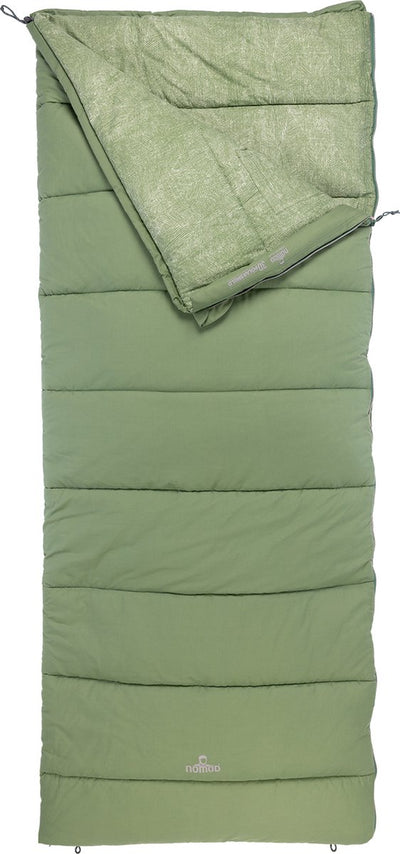 Nomad ® condor plus slaapzak | dekenmodel | 205 x 80 | groen | flanellen voering | gevoerde tochtstrook | incl hoes