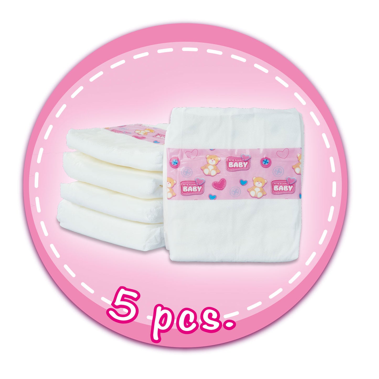 New born baby luiers, 5 st.