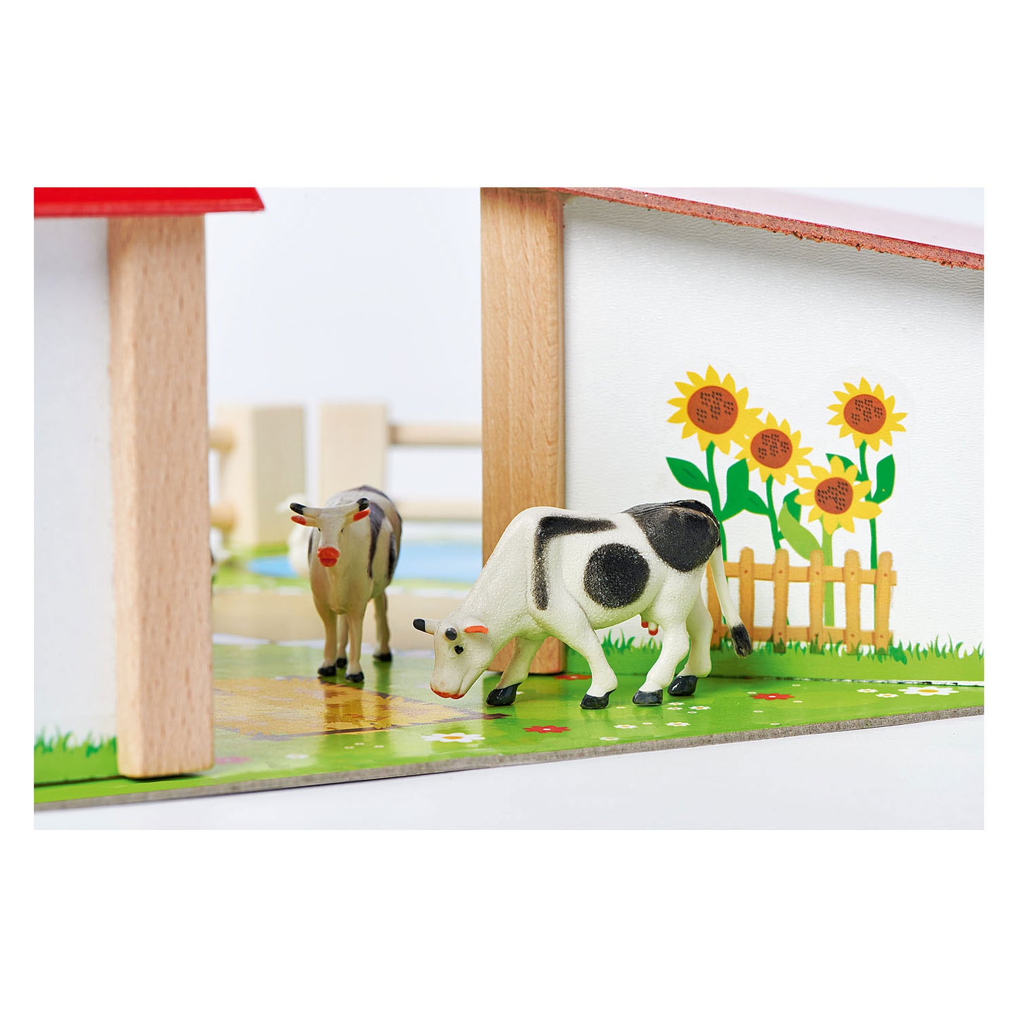 Eichhorn houten boerderij met accessoires, 20dlg.