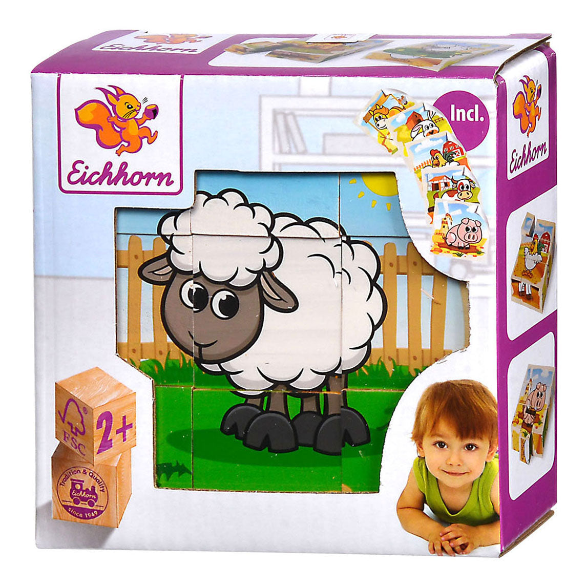 Eichhorn houten blokpuzzel boerderij