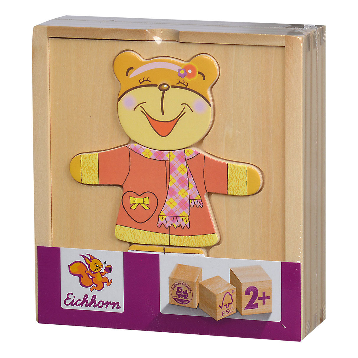 Eichhorn houten puzzel beer, 20st.