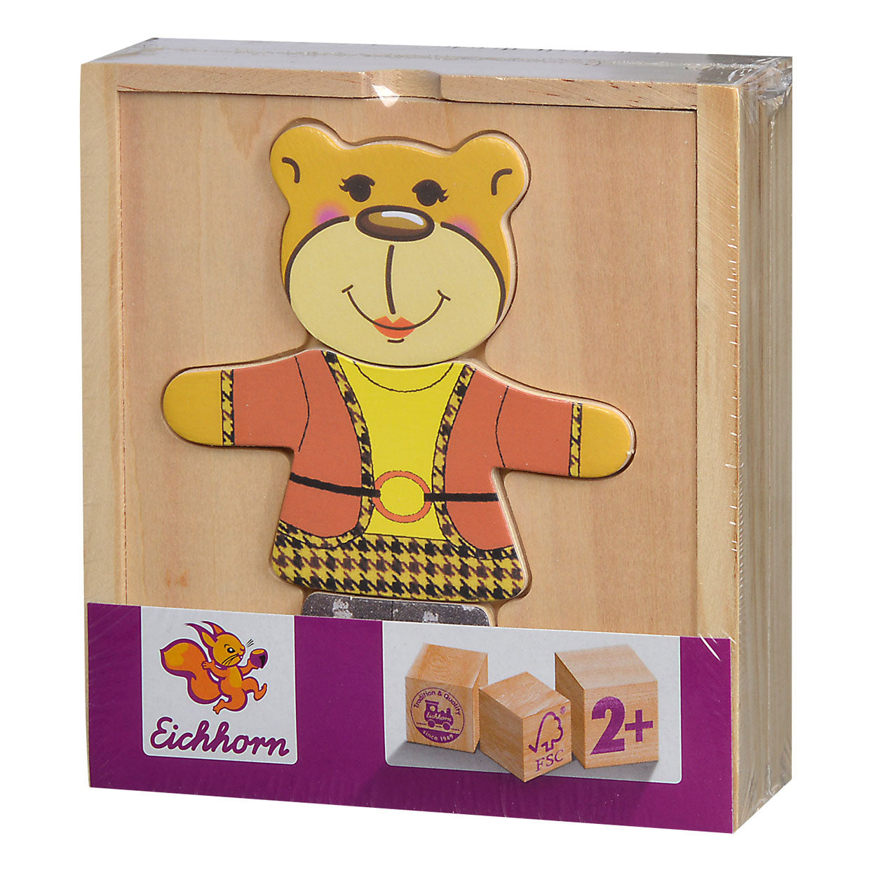 Eichhorn houten puzzel beer, 20st.
