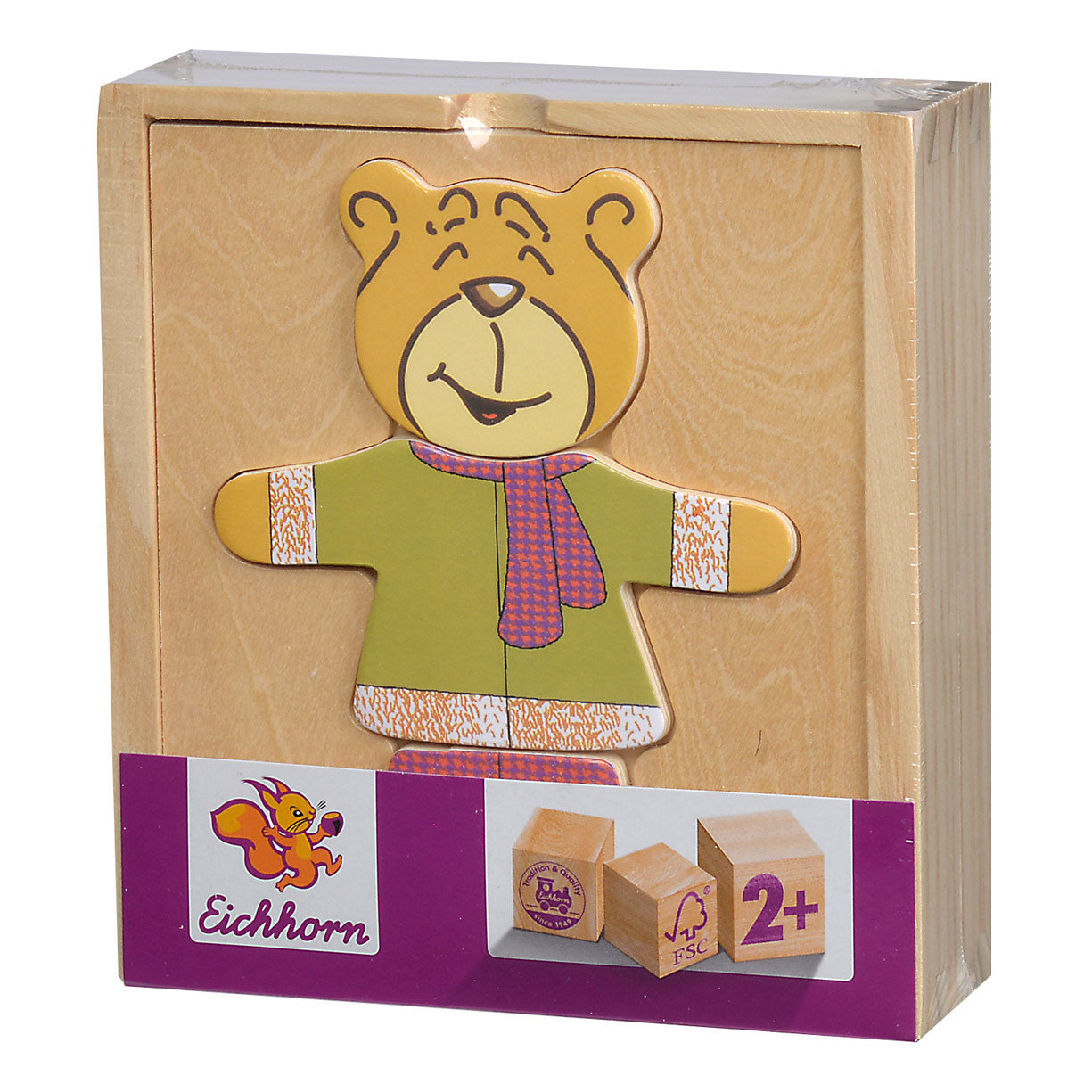 Eichhorn houten puzzel beer, 20st.