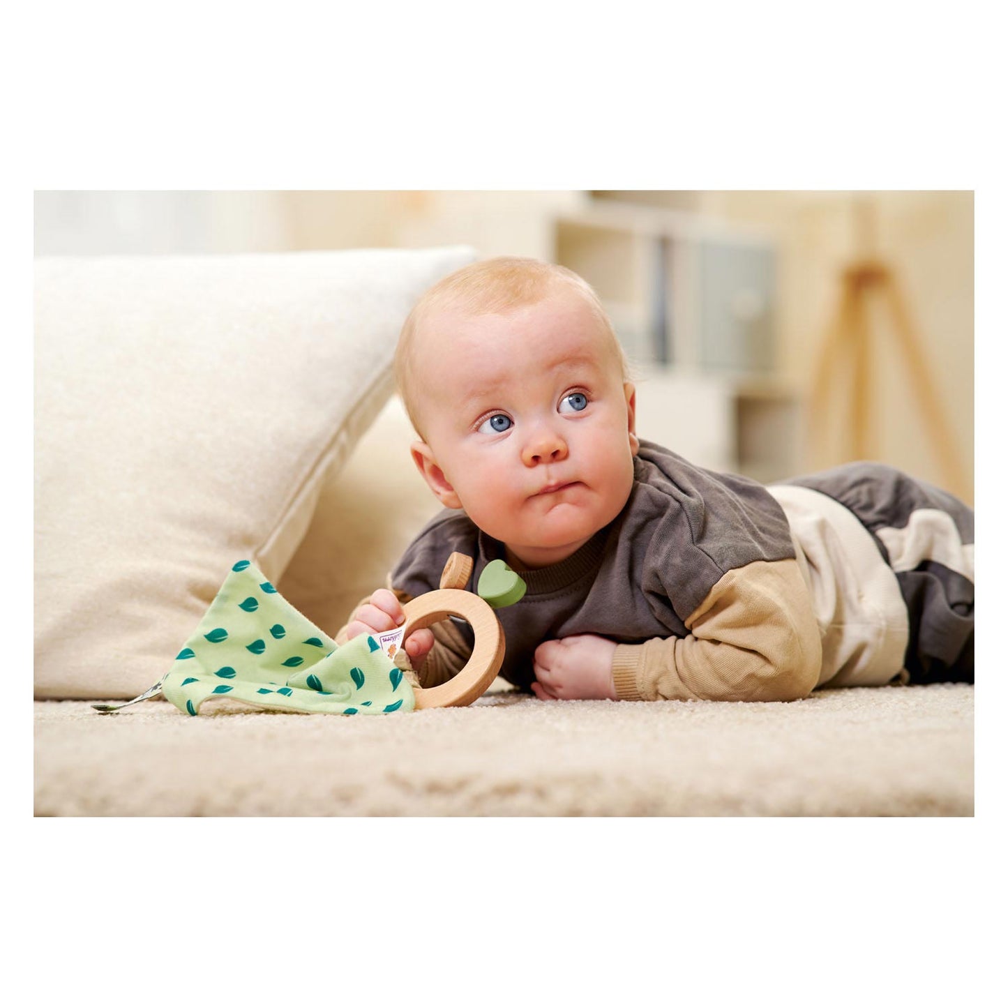 Eichhorn baby hipp houten bijtring met knuffeldoekje