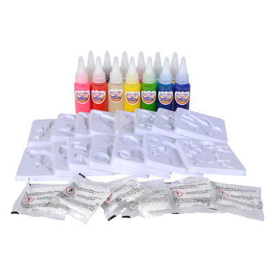Simba aqua gelz colossal set, 13 flesjes kleurgel, elk 30ml, 16 mallen, 6x additief, vanaf 8 jaar - hobbypakket
