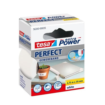 Tesa textieltape extra power 38 mm x 2.75 m wit
