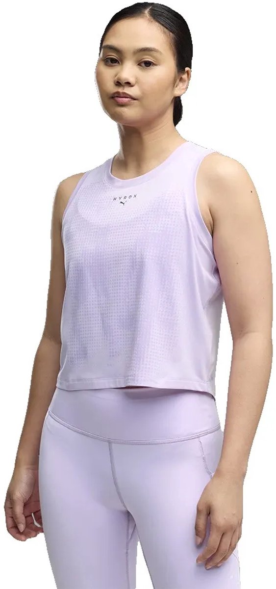 Puma x hyrox cloudspun thermoadapt cropped mouwloos t-shirt paars m vrouw