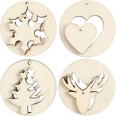 Creativ company houten kersthangers 2in1, 8st.