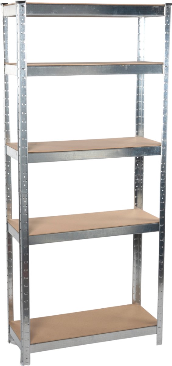 Kinzo stellingkast - opbergrek met 5 planken - stellingrek 172 x 75 x 30cm - opberg rek max. 750 kilo - montage zonder schroeven - stelling kast in verschillende opstellingen - mdf