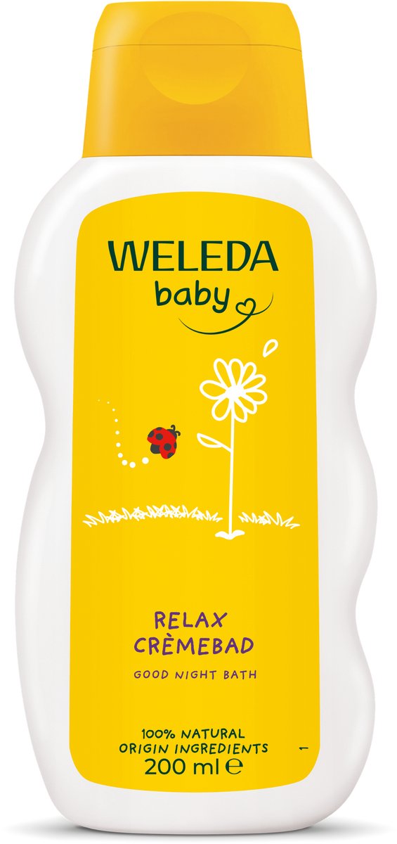 Weleda baby calendula relax crèmebad - lavendel neroli - baby badolie - kalmerende, ontspannende geur - reinigt, verzorgt kalmeert - 100% natuurlijke ingrediënten - 200ml
