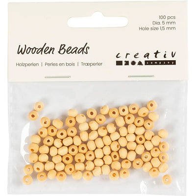 Creativ company cc houten kralen 5 mm naturel 100 stuks