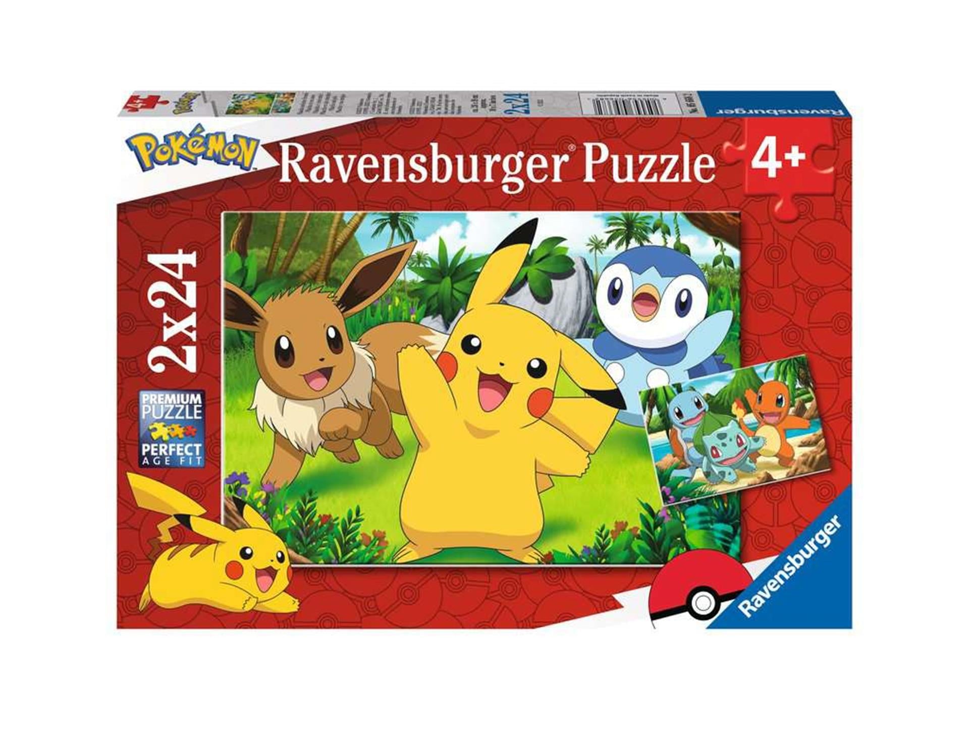 Ravensburger puzzel pikachu en zijn vrienden - legpuzzel - 2x24 stukjes