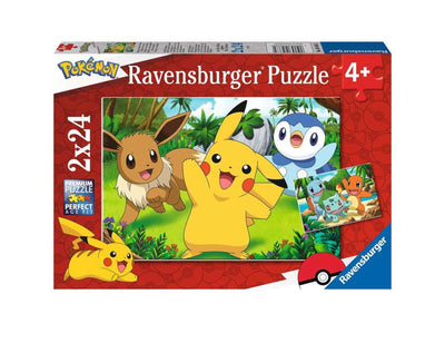 Ravensburger puzzel pikachu en zijn vrienden - legpuzzel - 2x24 stukjes