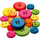 Creotime houten knopen, d: 12-20 mm, kleuren assorti, 2-4 gaten, 360 assorti