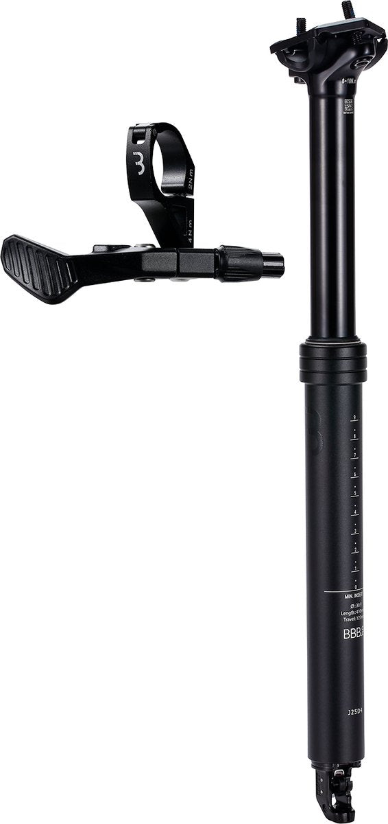 Bbb cycling liftpost verstelbare zadelpen dropper post ø30.9 mm - zadelpen met afstandsbedieningshendel - 410 mm - gecertificeerd voor: ebike, mtb racefiets - bsp-51