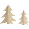 Creativ company versier je 3d houten kerstbomen, 2st.