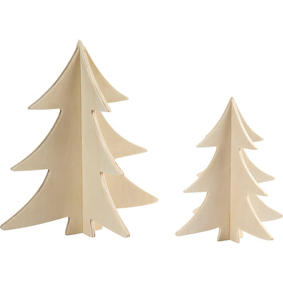 Creativ company versier je 3d houten kerstbomen, 2st.