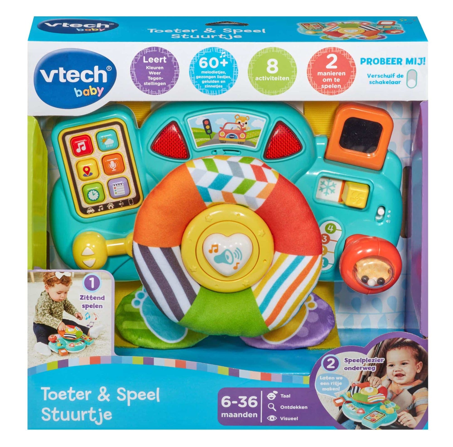 Vtech toeter en speel stuurtje