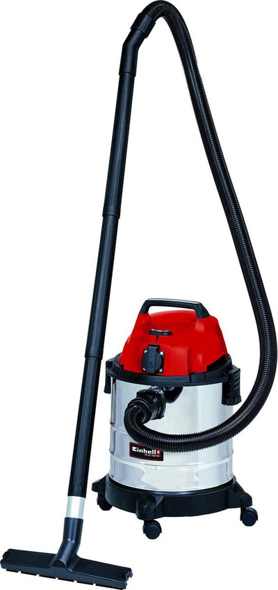 Einhell elektrische nat- droogzuiger tc-vc 1820 sa - 1250 w - 180 mbar - 20 l - 3-delige kunststof buis - 150 cm zuigslang - schuimrubberen filter - automaat-aansluiting