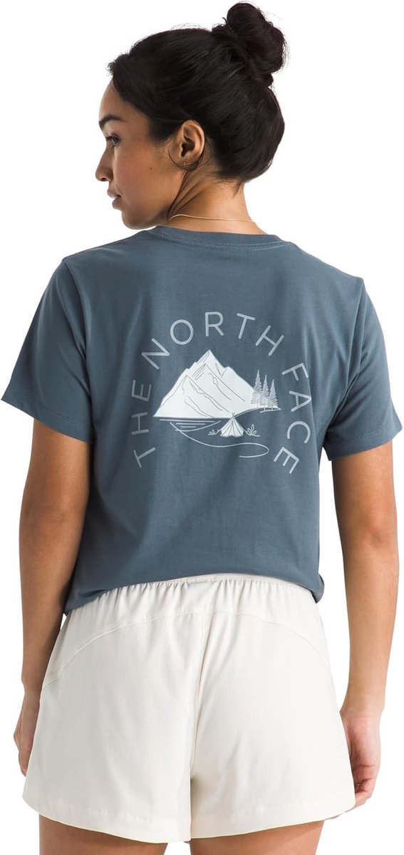 The north face w monte regular short sleeve tee-graphic dames outdoorshirt - granite grijs