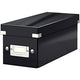 Leitz wow click store opbergdoos met deksel voor cd's - kartonnen sorteerdoos voor spullen - 84% gerecycled karton - 14.3 x 35.2 cm (bxd) - ideaal voor thuiswerkplek - zwart