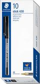 Staedtler balpen 430 medium zwart per 10 stuks