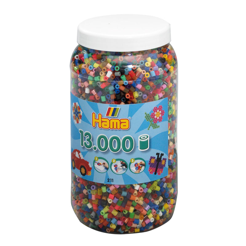 Hama midi strijkkralen in pot - mix (068), 13.000st.