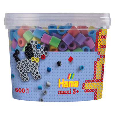 Hama maxi strijkkralen in bak - pastelmix (050), 600st.