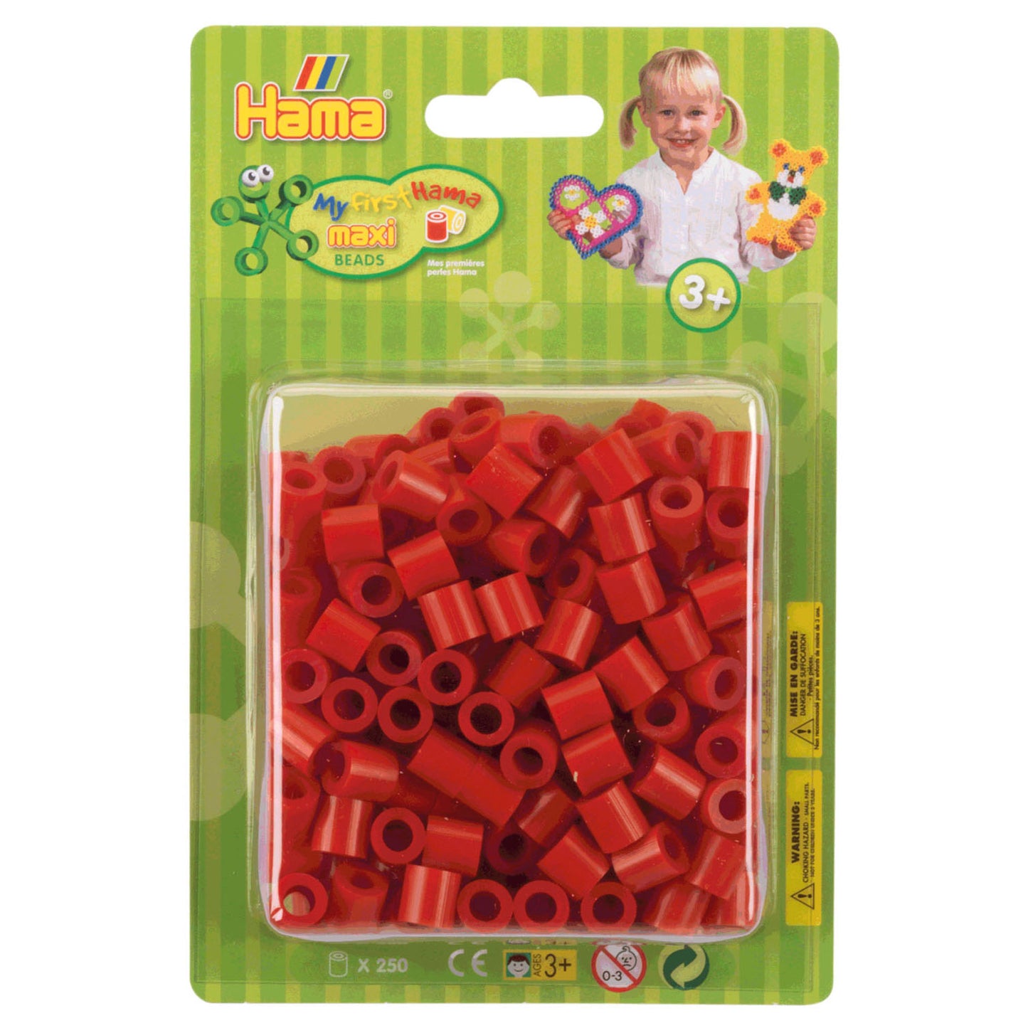 Hama maxi strijkkralen rood, 250st.