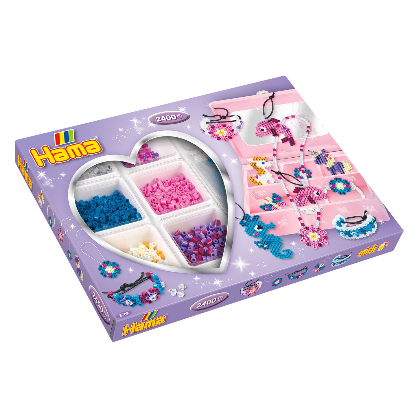 Merkloos sans marque hama - sieradenset strijkkralen paars – 2400 stuks