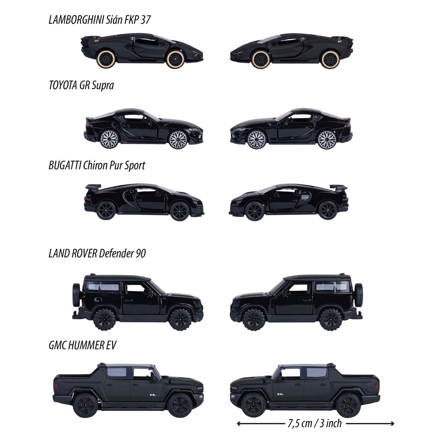Simba majorette black edition die-cast voertuigen, 5dlg.
