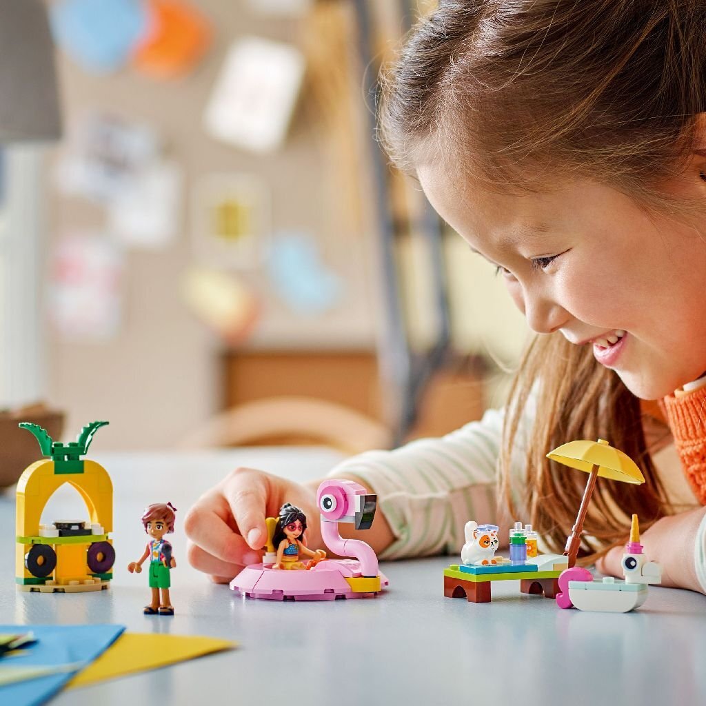 Lego friends 42658 zwembadfeestje met flamingo en eenhoorn