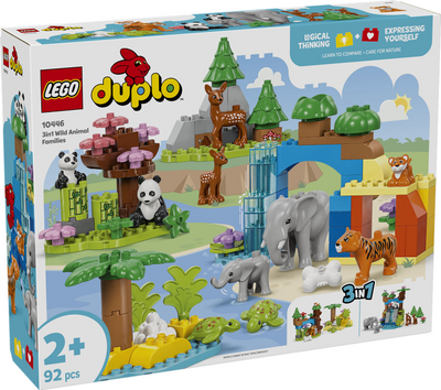 Lego duplo stad 3-in-1 families van wilde dieren educatief speelgoed met 10 dieren figuren 10446