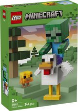 Lego ® minecraft® kipberijder bouwspeelgoed - gamingdecoratie met babyzombie, kip en kuiken - cadeautip voor jongens en meisjes vanaf 9 jaar - 21582 - afbeelding 1