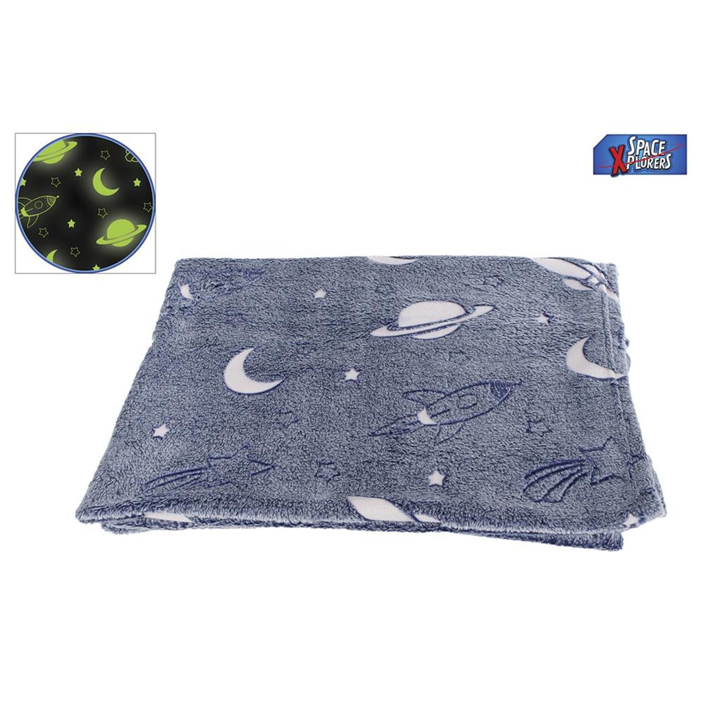 Space xplorers kleed glow in the dark 100x150cm