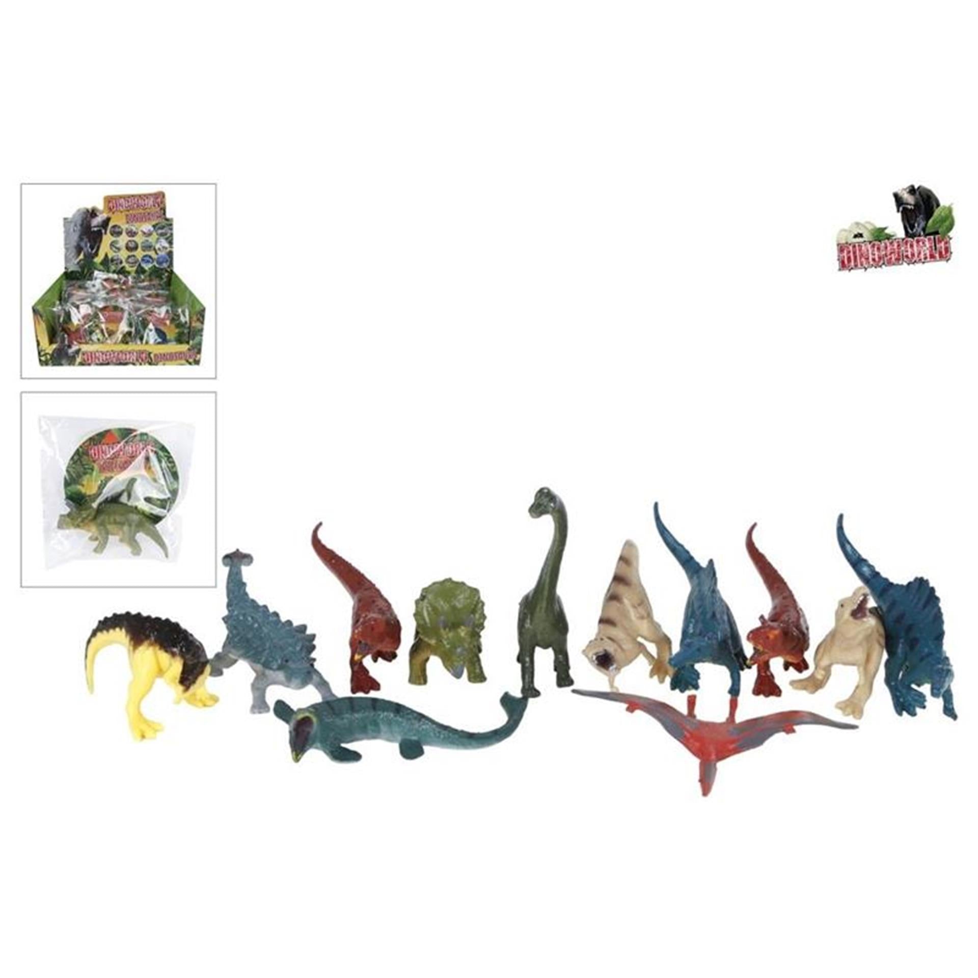 Dinoworld dinosaurus figuurtje 8cm verkrijgbaar in 12 verschillende soorten.