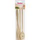 Metaltex beukenhouten spatel + 2 pollepels 27cm