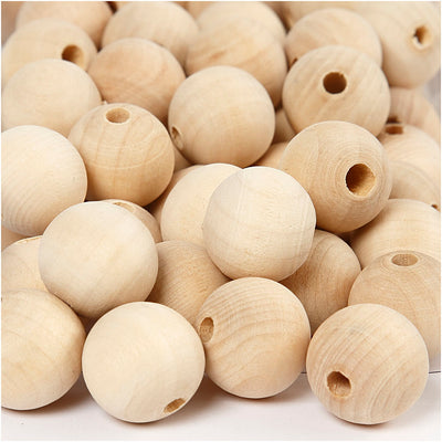 Creativ company houten kralen, ø 2cm, 200st.