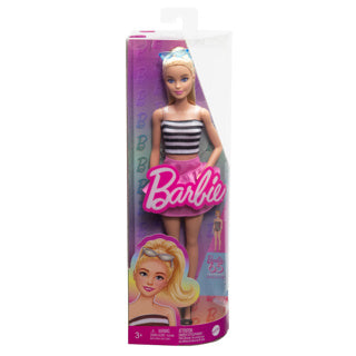 Barbie pop fashionista blond haar en streepjes top | 2 stuks