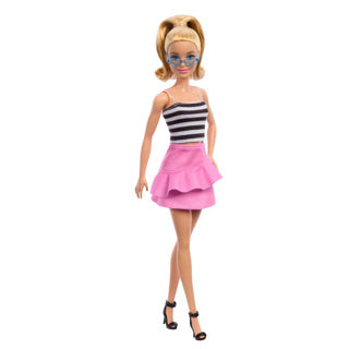 Barbie pop fashionista blond haar en streepjes top | 2 stuks