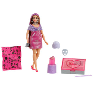 Barbie reveal party unbox glam pink curvy doll