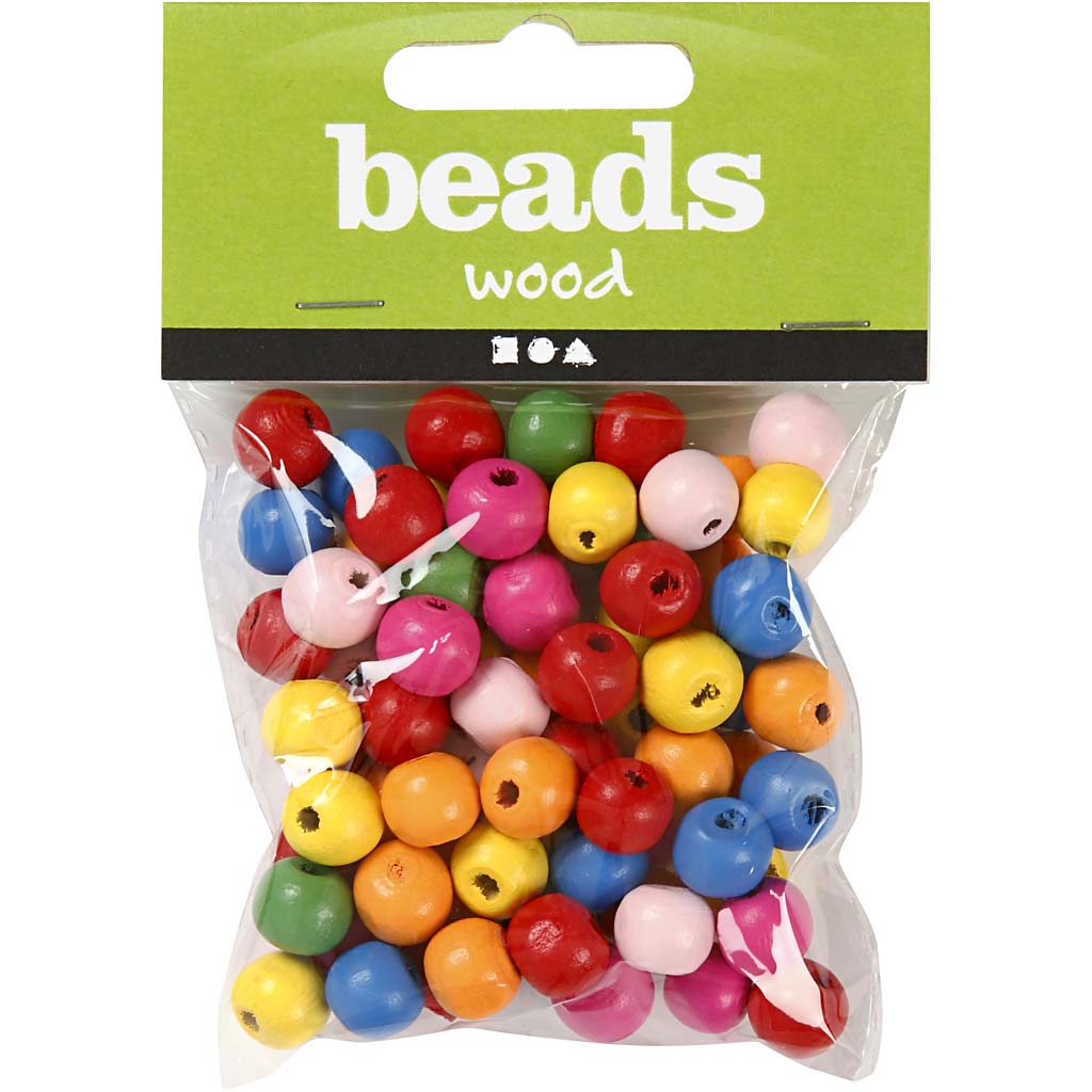 Creativ company cc houten kralen 10 mm multimix 70 stuks